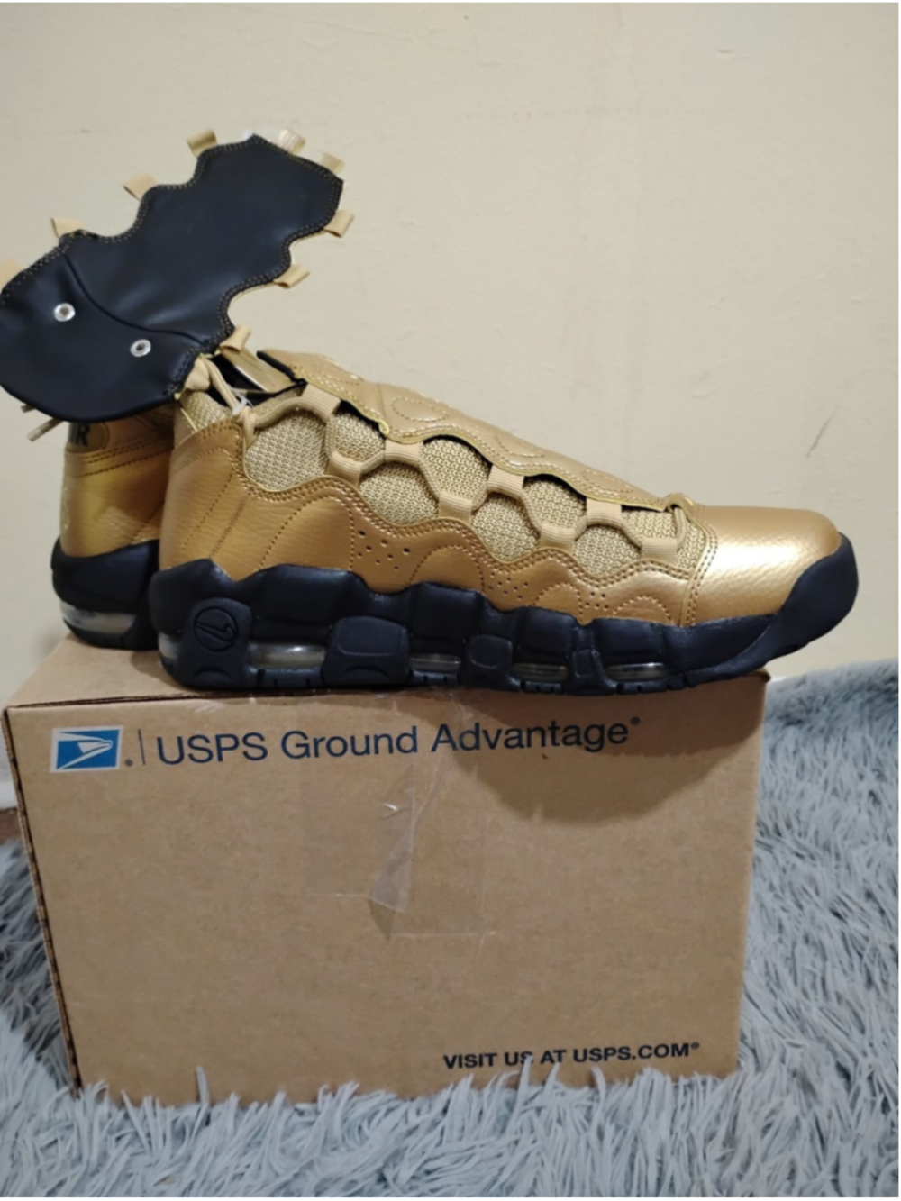 Nike Air More Money Metallic Gold 2018 Men Size 8 Sneakers - AJ2998-700 - Picture 10 of 12